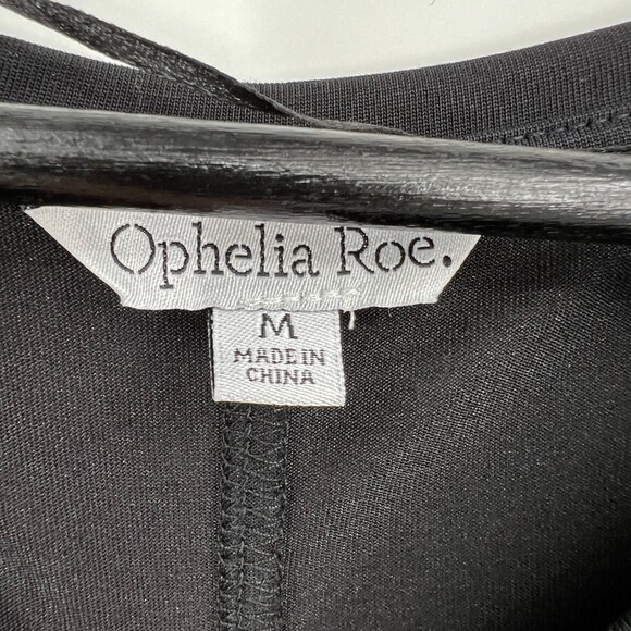 Black Tunic Top Size Medium Women's Middle seam New Ophelia Roe - Picture 8 of 12